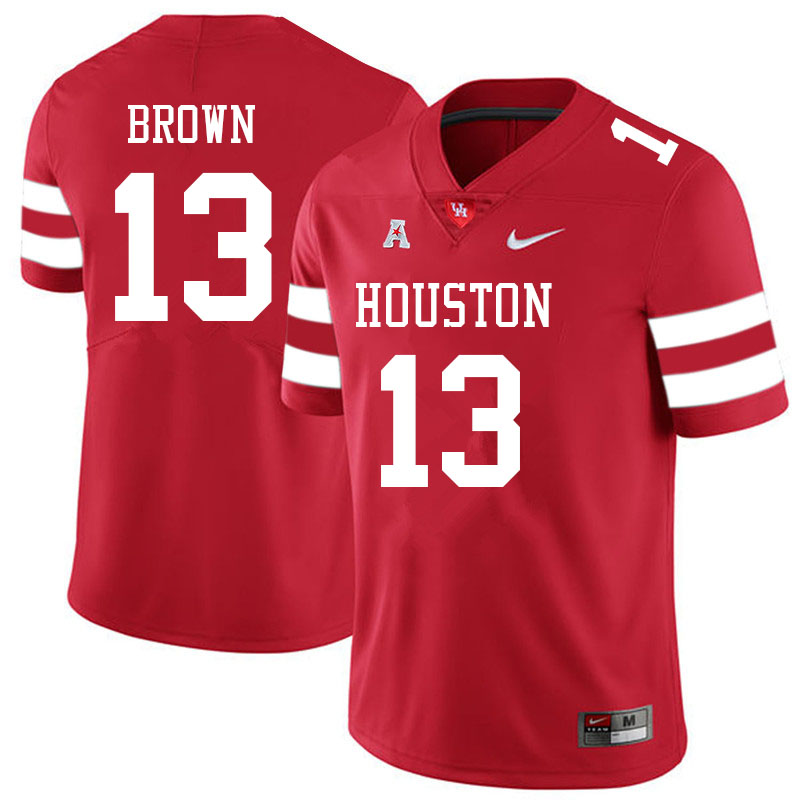 Men #13 Samuel Brown Houston Cougars College Football Jerseys Sale-Red - Click Image to Close
